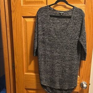 Express Black and Gray V-Neck Sweater